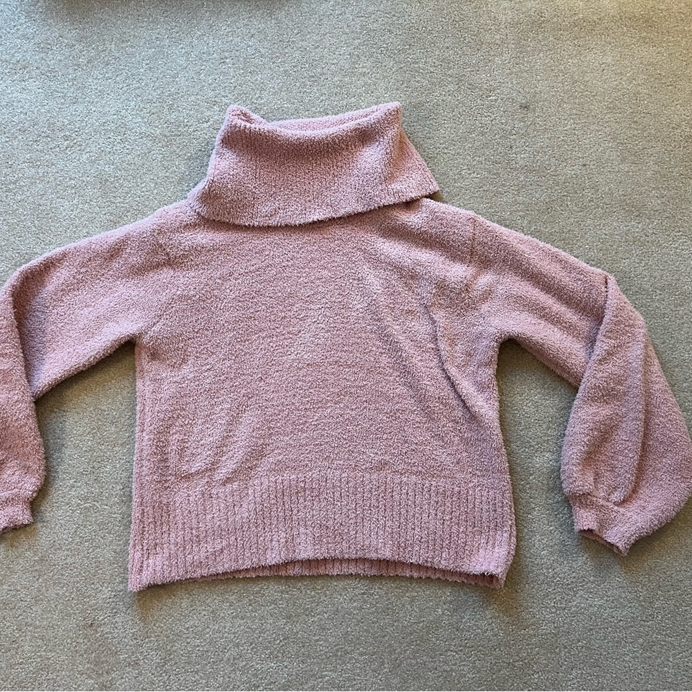 Jessica Simpson Light Pink Fuzzy Soft Sweater Sherpa Comfy Women's Size Small🩷